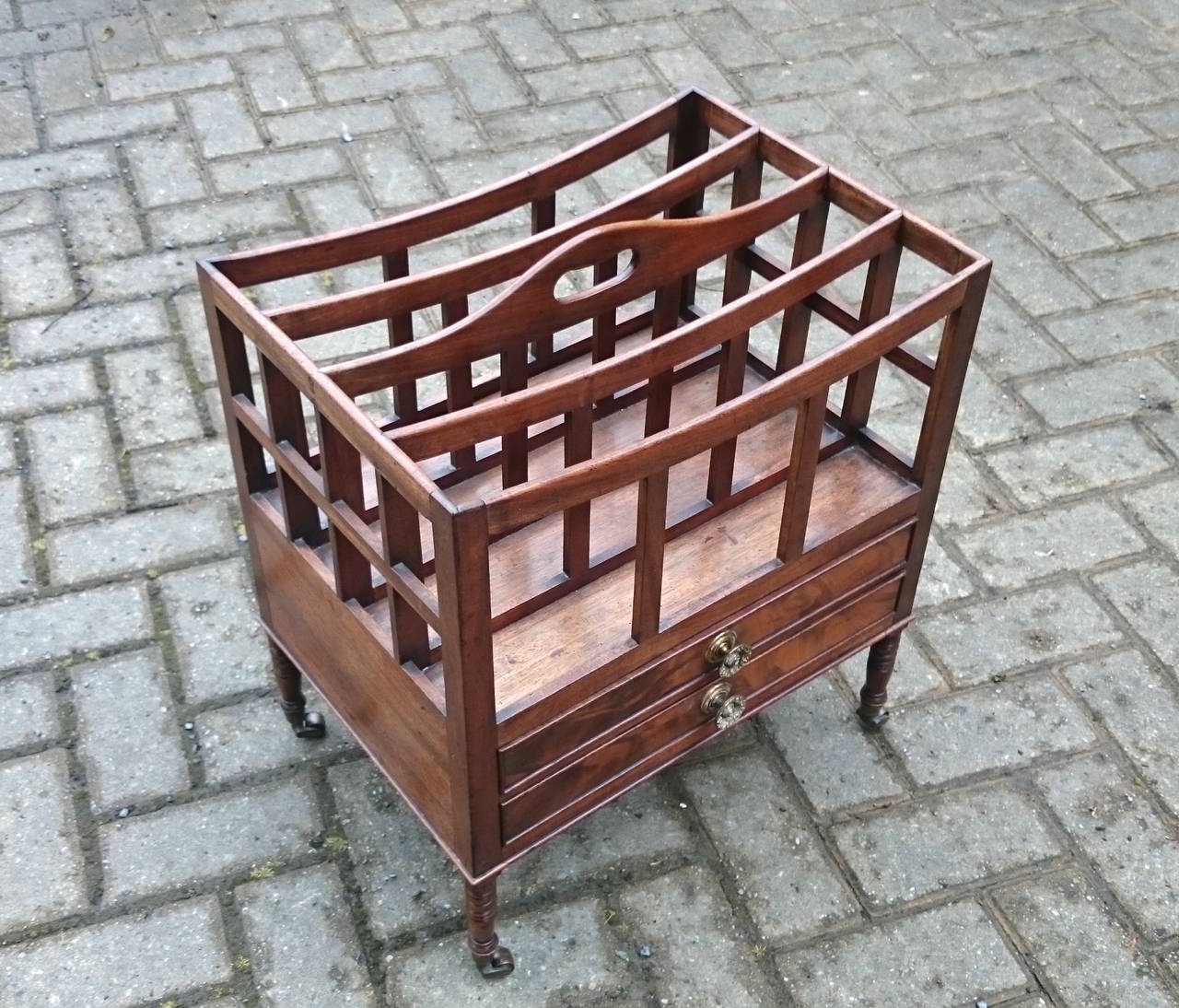 canterbury magazine rack antique