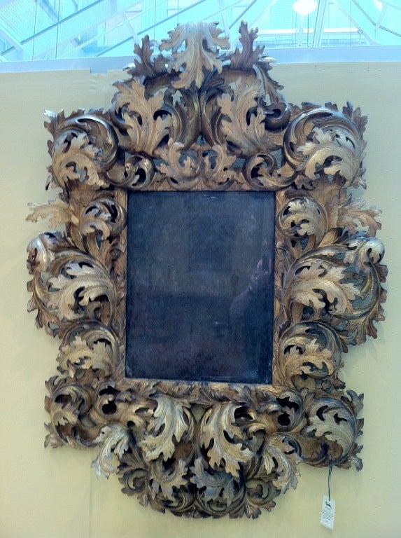 Glass 17th Century Italian Rococo Mirror