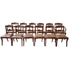 13 Regency Mahogany Antique Dining Chairs