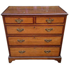 George III Oak and Mahogany Crossbanded Chest of Drawers
