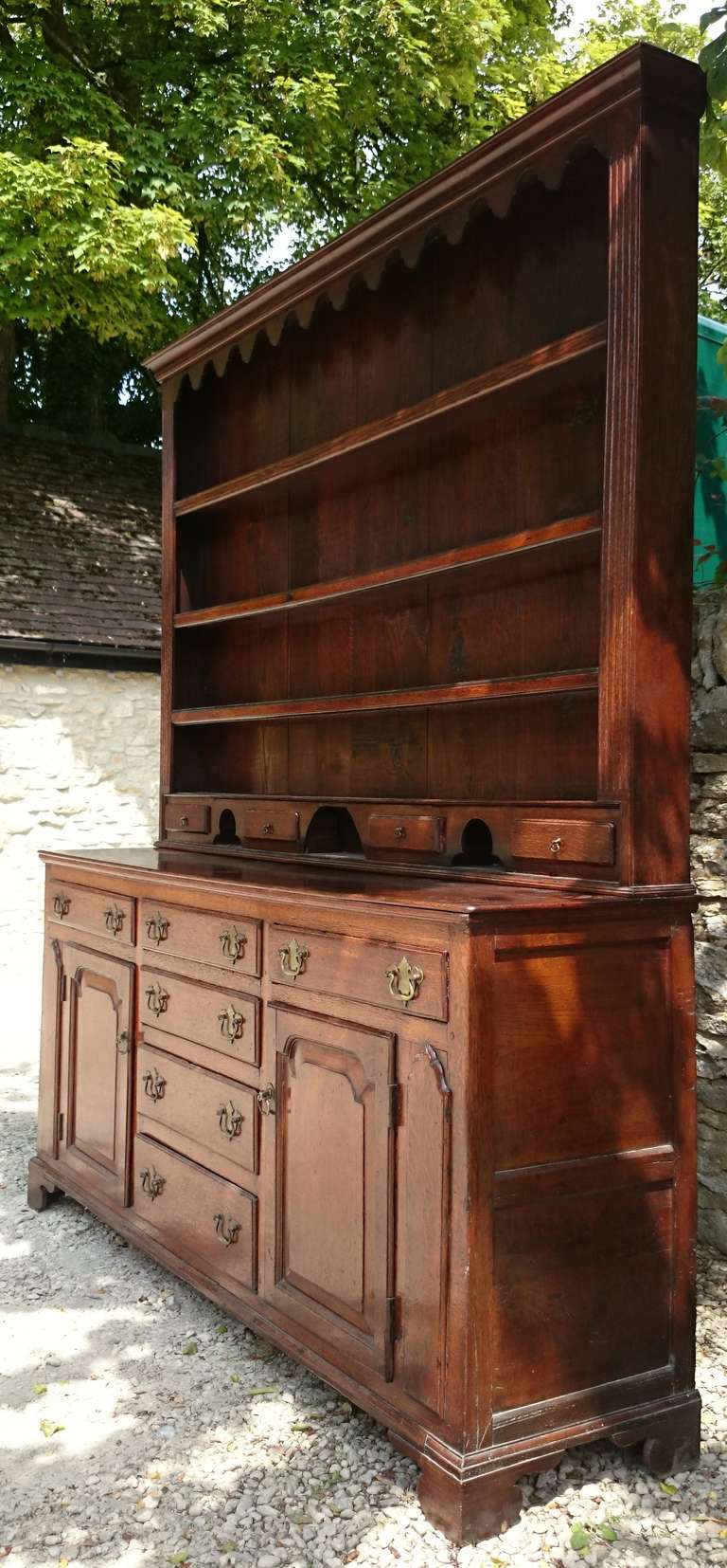 18th Century and Earlier Early English Oak Dresser For Sale