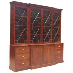 Antique Breakfront Library Bookcase