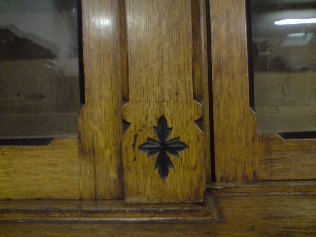 19th Century Victorian Period Aesthetic Movement Oak Secretaire Bookcase In Good Condition In Gloucestershire, GB