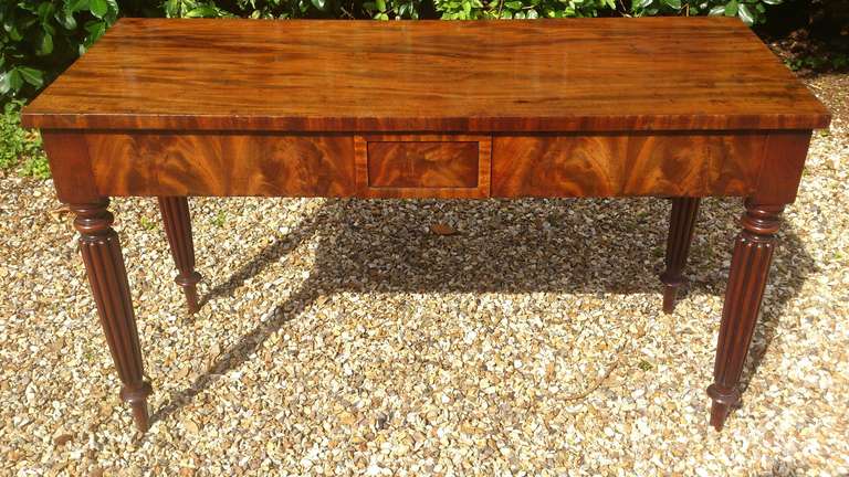 Antique Flame Mahogany Serving Table or Console Table