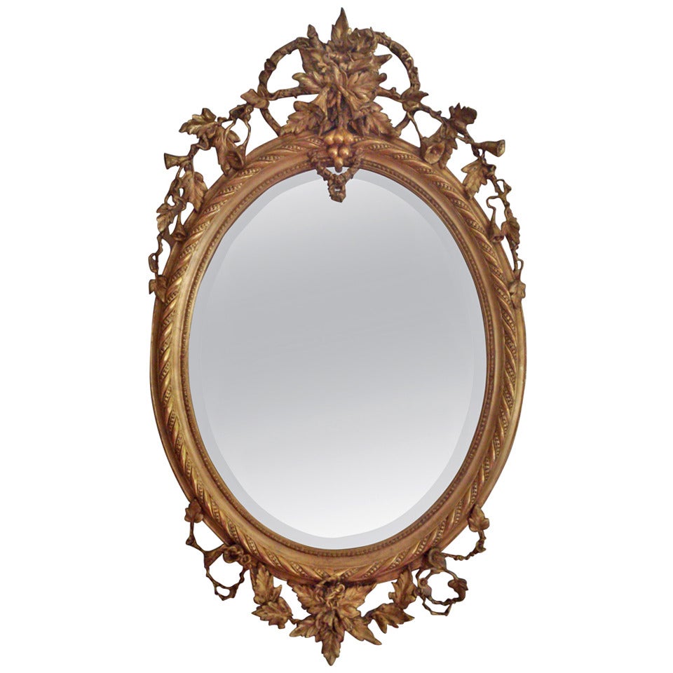 Antique Oval Mirror at 1stDibs | antique mirror oval, antique oval