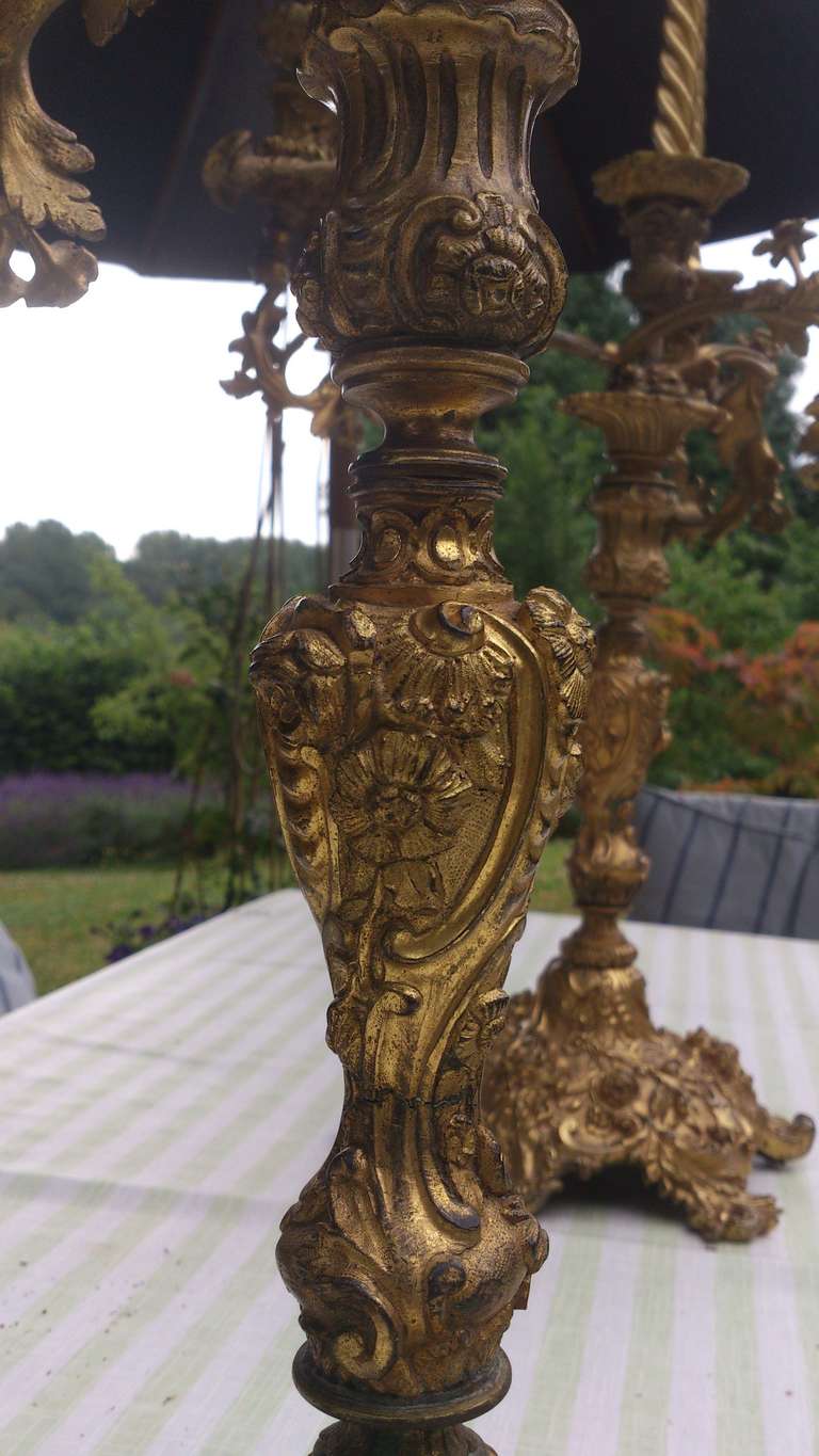 Pair of Antique French Baroque Ormulu Candelabra 2