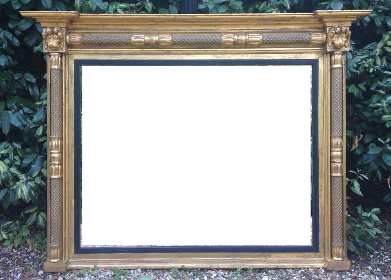 Antique Overmantle Mirror At 1stdibs Good Large Antique Overmantle Mirror With Interesting Pillasters Topped By Lion Masks 59