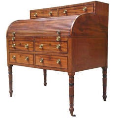 George III Period Used Tambour Fronted Writing Desk