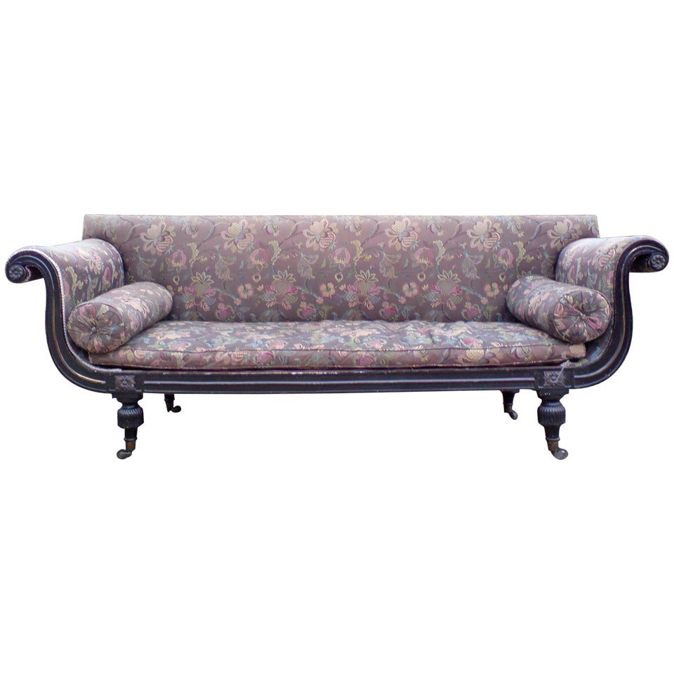 Regency Ebonised Sofa For Sale