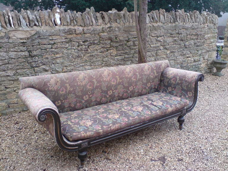 19th Century Regency Ebonised Sofa For Sale