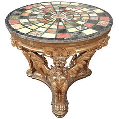 Antique Italian Marble Top and Gilt Centre Table