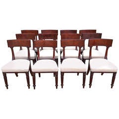 Set of 12 George IV Mahogany Dining Chairs