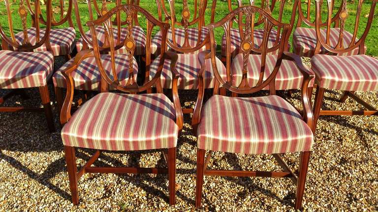 British Set of 12 Antique Dining Chairs