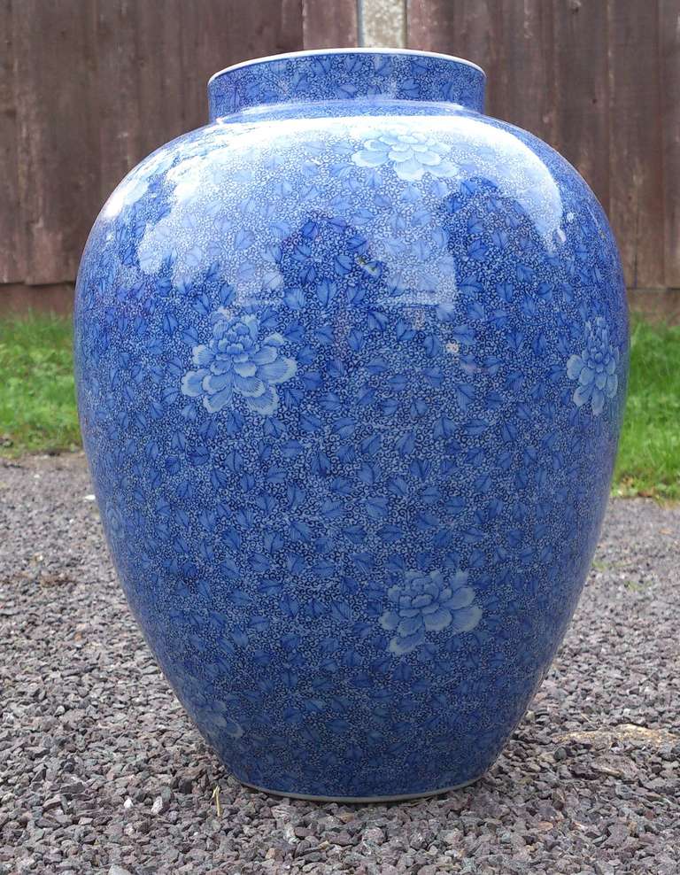 19th century Chinese blue and white porcelain antique vase 

11 1/2" high 
9" wide