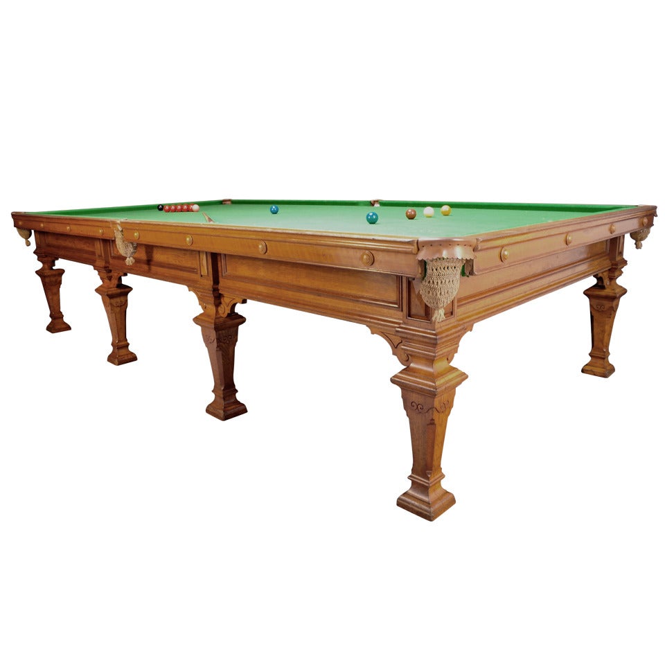 Very Rare Full Size Antique Billiard / Snooker Table By Gillow