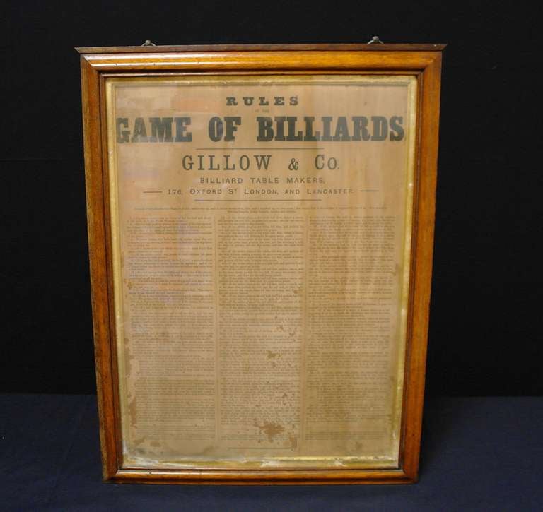 19th Century Very Rare Full Size Antique Billiard / Snooker Table By Gillow