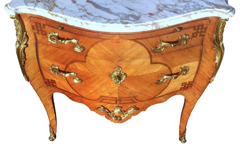 19th Century Antique French Bombe Commode Chest of Drawers
