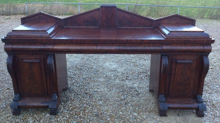 Irish Large Early 19th Century George IV Period Antique Mahogany Sideboard For Sale