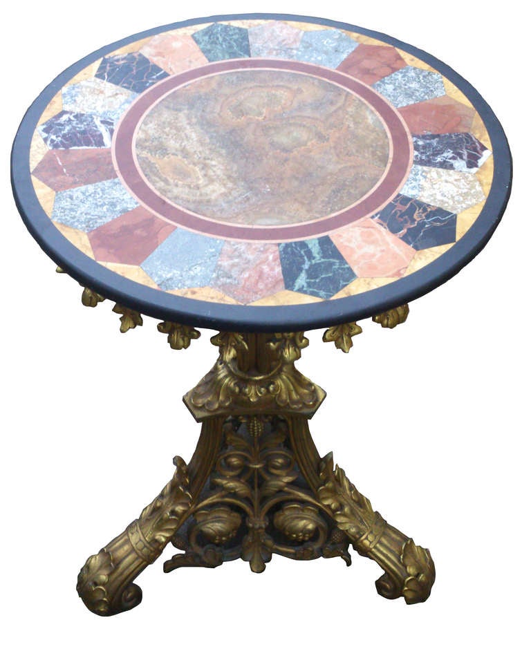 19th Century Ormulu and Specimen Marble Lamp Table 1