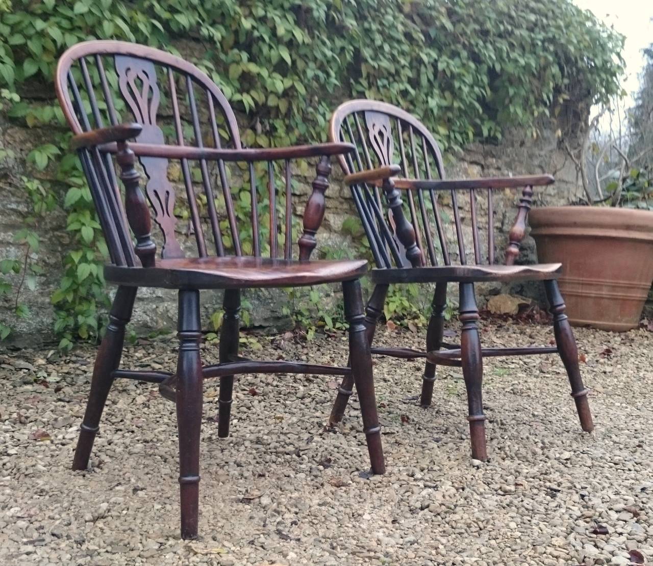 British Two Antique Windsor Chairs