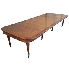 Large Regency Antique Extending Oak DIning Table