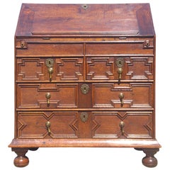 Antique Early 18th Century Oak Bureau Chest