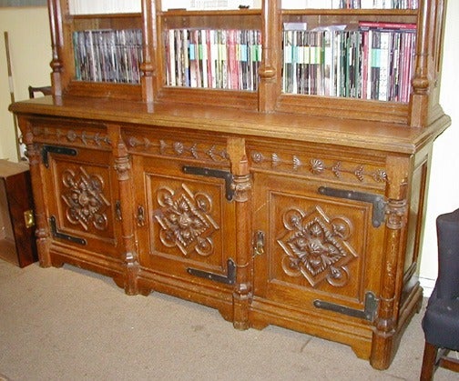 Hand-Carved Huge Scottish Oak Bookcase