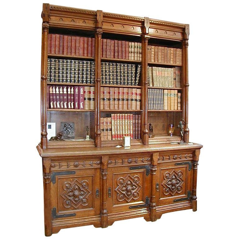 Huge Scottish Oak Bookcase