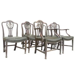 Used Set of Seven 18th Century English George III Period Dining Chairs