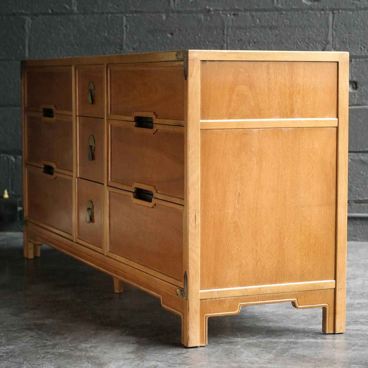 Brass Modern Chinoiserie Nine-Drawer Long Dresser