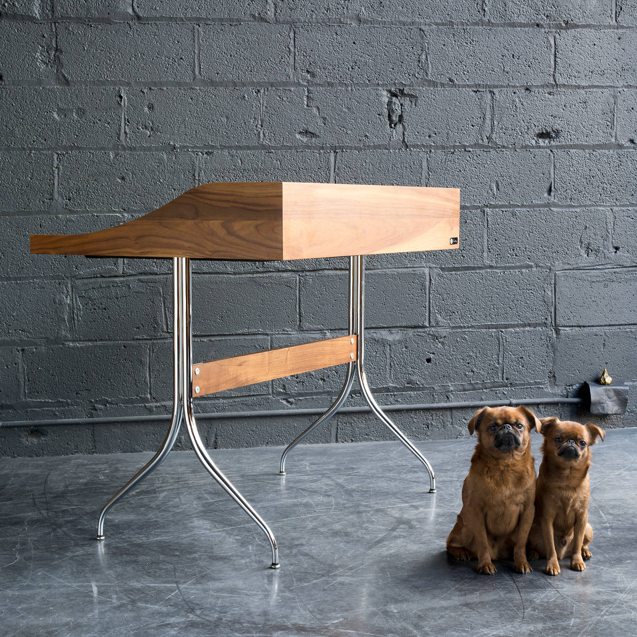 Laminate Swag Leg Desk by George Nelson