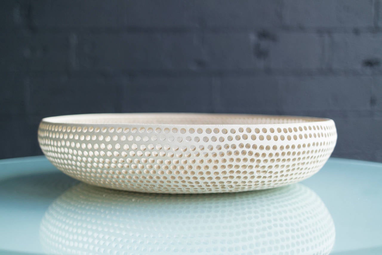Perforated Ceramic Bowl by Michal Zehavi In Excellent Condition In Brooklyn, NY