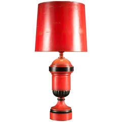 Red & Black Urn Lamp