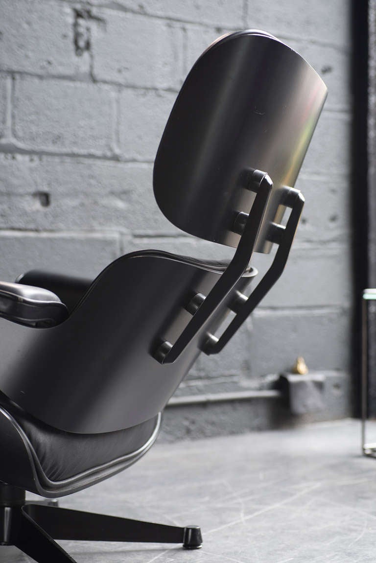 Mid-Century Modern Rare Black-on-Black Eames Lounge Chair & Ottoman