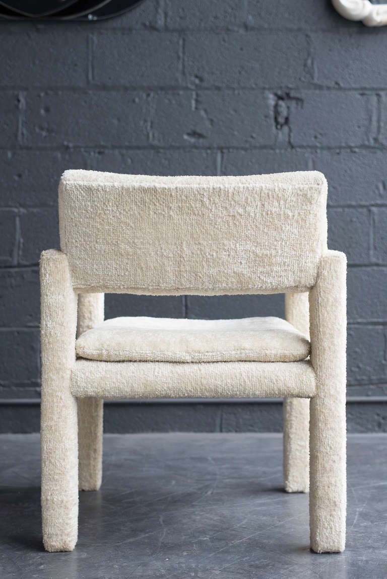 Fuzzy White Chairs by Milo Baughman In Good Condition In Brooklyn, NY