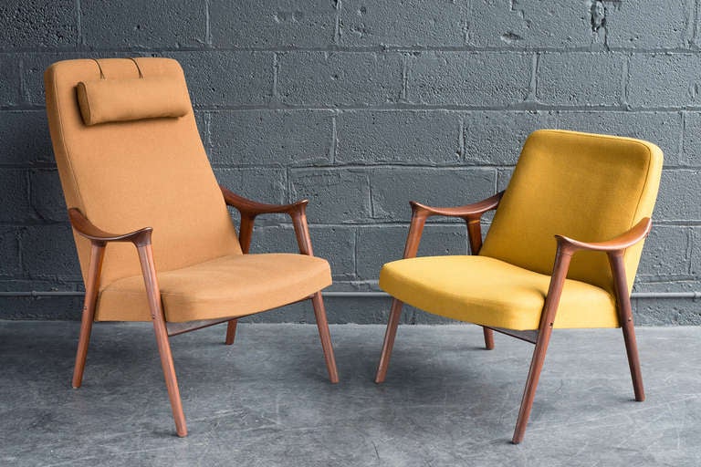 Mid-20th Century Norwegian High Back Chair