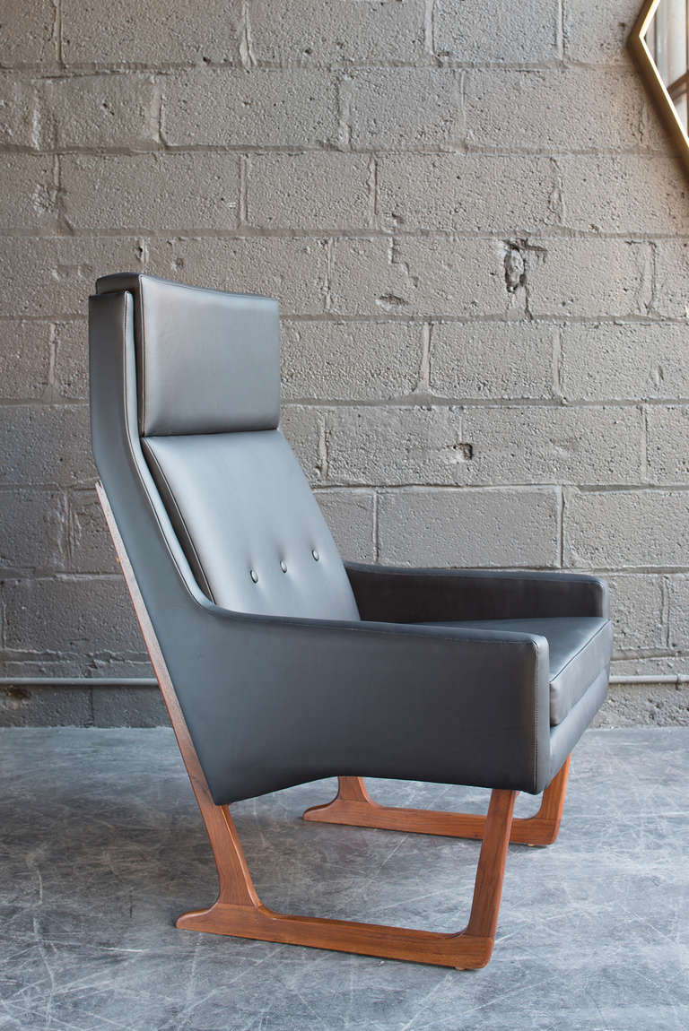 Mid-20th Century Highback Sled Chair Attributed to Adrian Pearsall