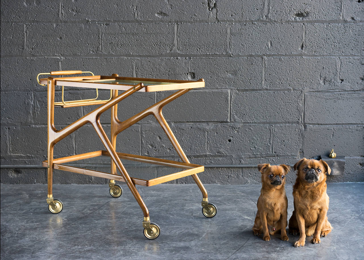 Rolling Bar Cart by Cesare Lacca In Good Condition In Brooklyn, NY