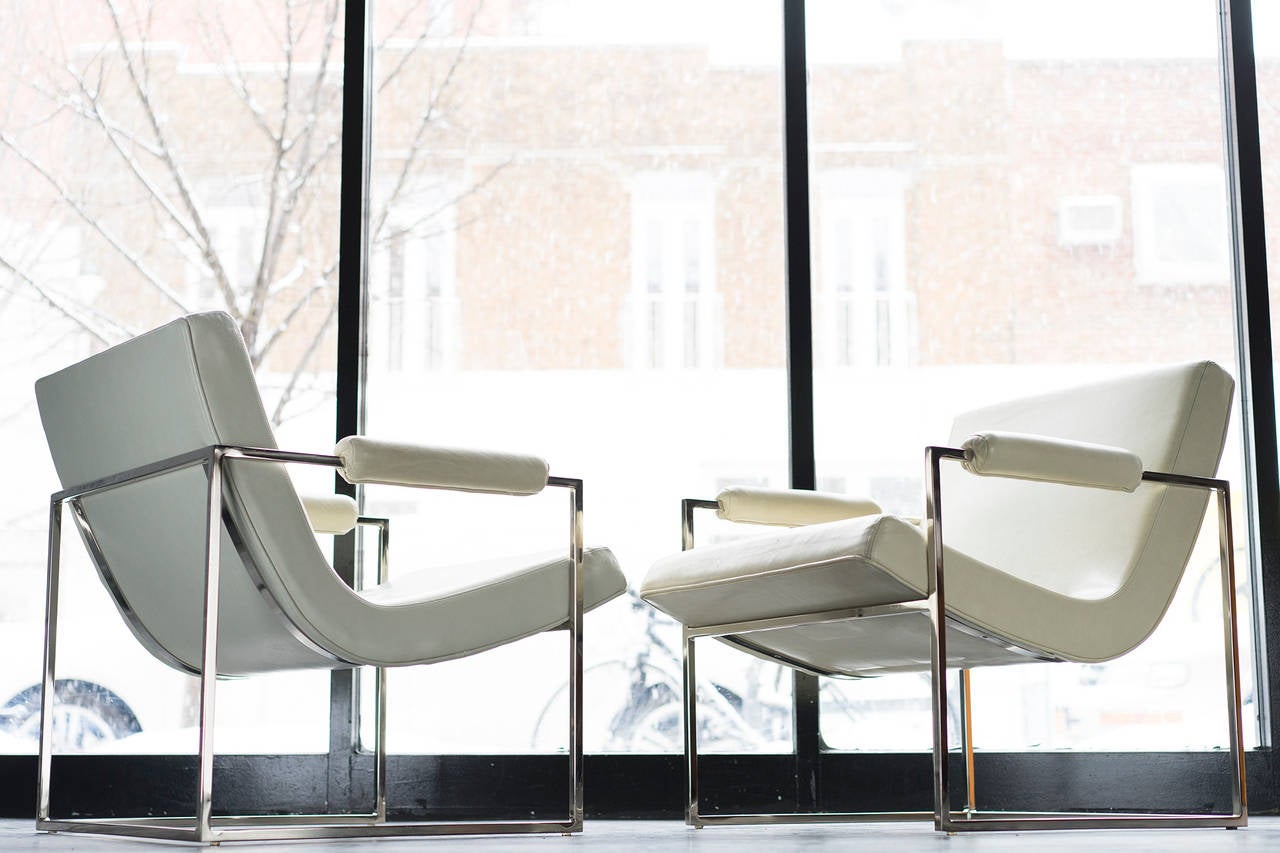 Scoop-in-Cube Chairs by Milo Baughman In Good Condition In Brooklyn, NY