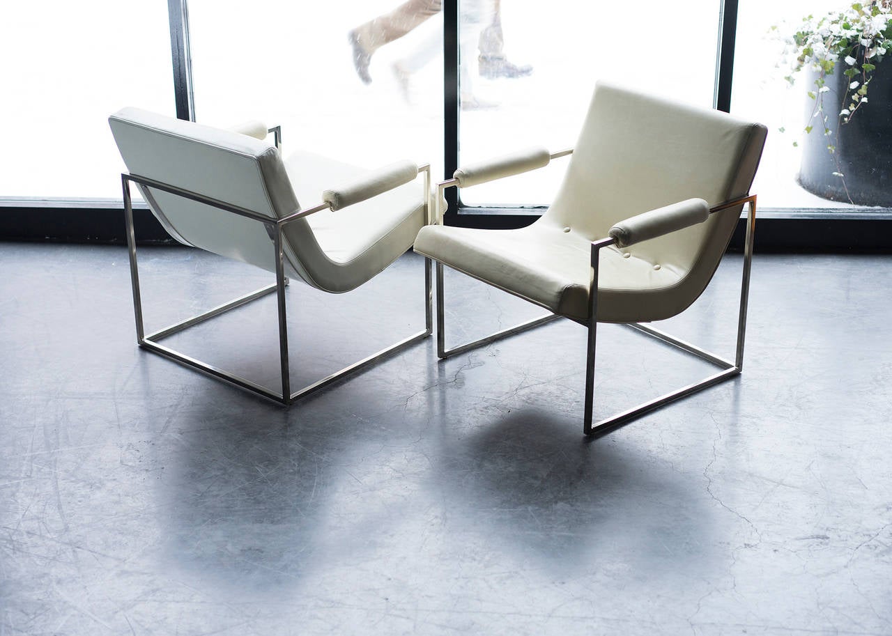 Scoop-in-Cube Chairs by Milo Baughman 4