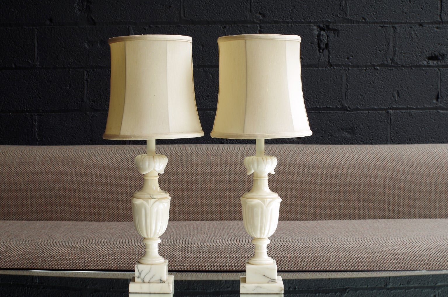 Pair of Alabaster Lamps