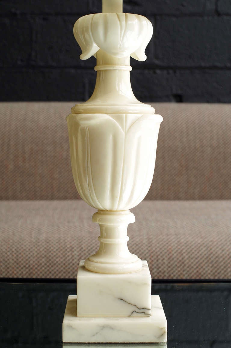 Pair of Alabaster Lamps In Good Condition In Brooklyn, NY