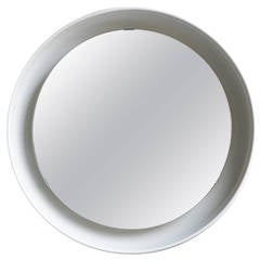 Vintage Danish Modern Illuminated Porthole Mirror