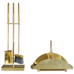 Brass Plated Fire Place Tools