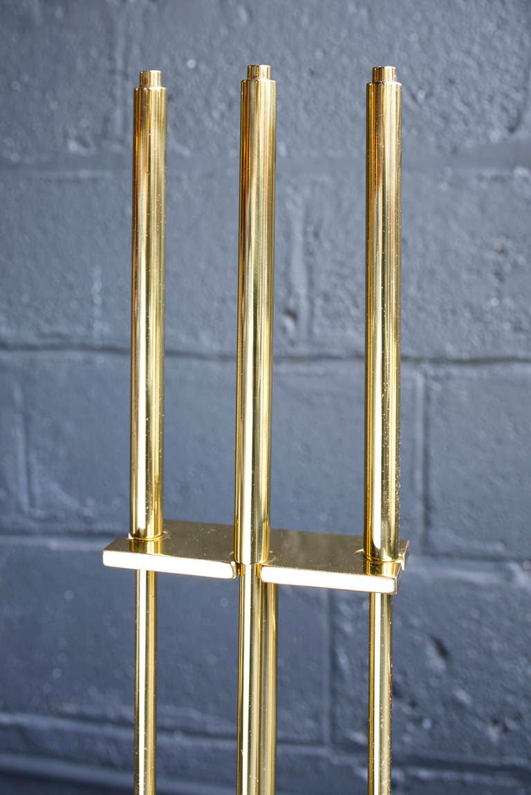 Modern Brass Plated Fire Place Tools