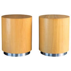 Drum End Tables Attributed to Milo Baughman