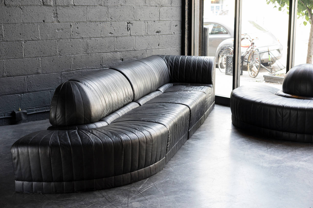 Italian Leather Sectional Sofa by Roche Bobois