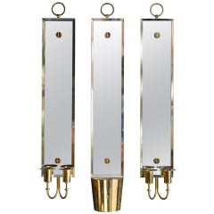 Triptych Mirror Sconces by Tommi Parzinger