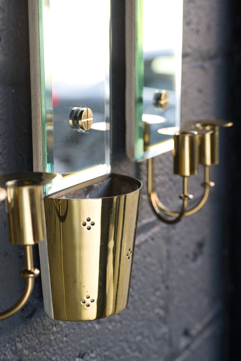 American Triptych Mirror Sconces by Tommi Parzinger