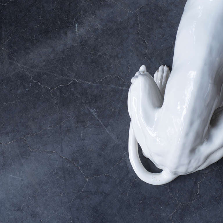 Late 20th Century Italian Greyhound in Porcelain